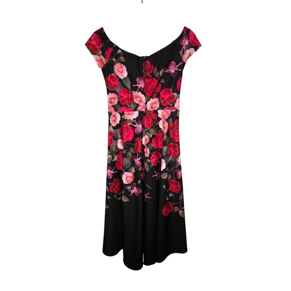 High Low Floral Dress Women's Size 2 Pink Red Black Roses Coquette WhimsyGoth - Picture 2 of 12
